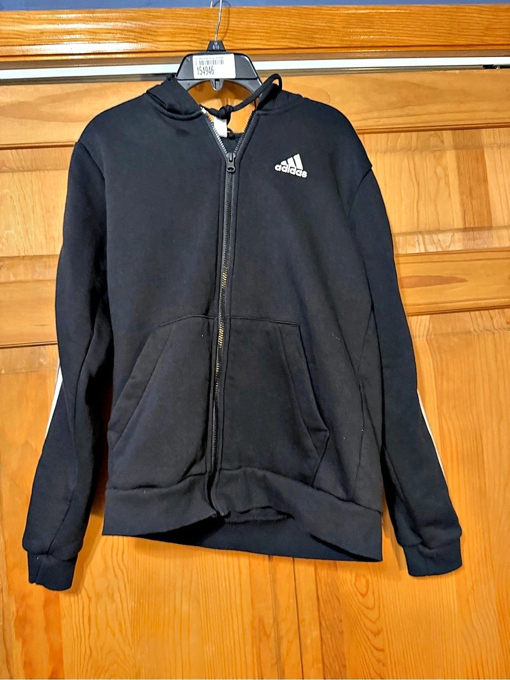 adidas Color Block Hoodie Black & White Size Medium